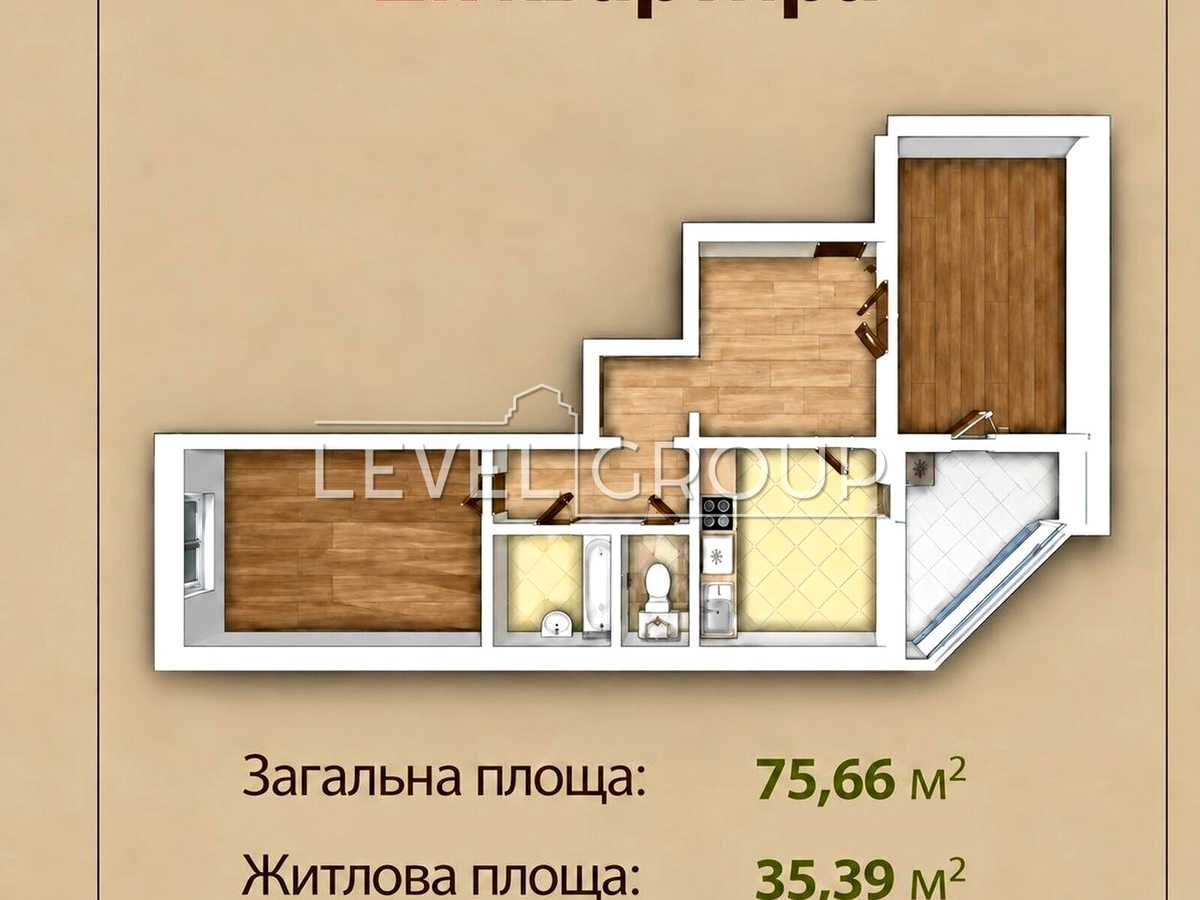 Квартира на вул. Кургузова, 11Б в Києві, ID 389057, фото №17
