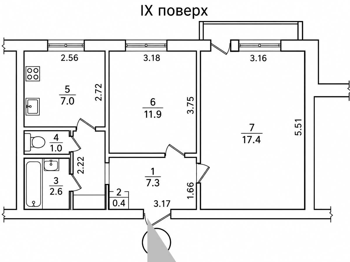 Квартира на вул. Андрія Мельника, 8 в Рівному, ID 388906, фото №14