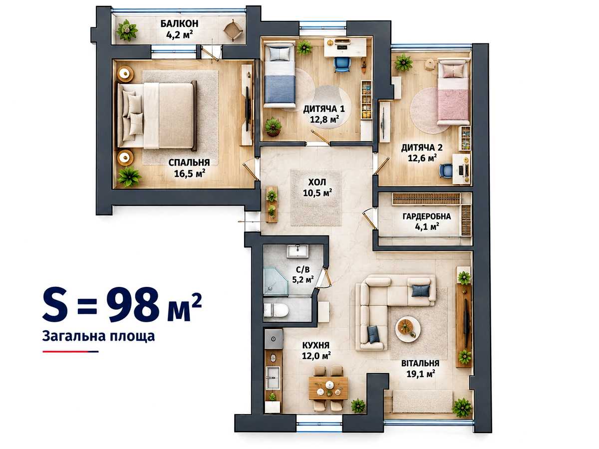 Квартира на просп. Миру, 180 в Чернігові, ID 395737, фото №12