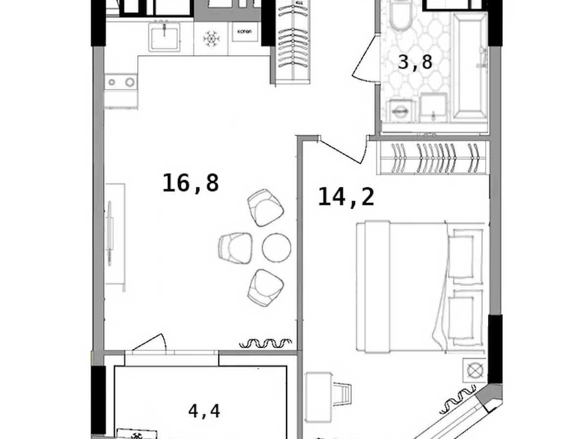 Квартира на вул. Берковецька, 4Д в Києві, ID 398561, фото №2