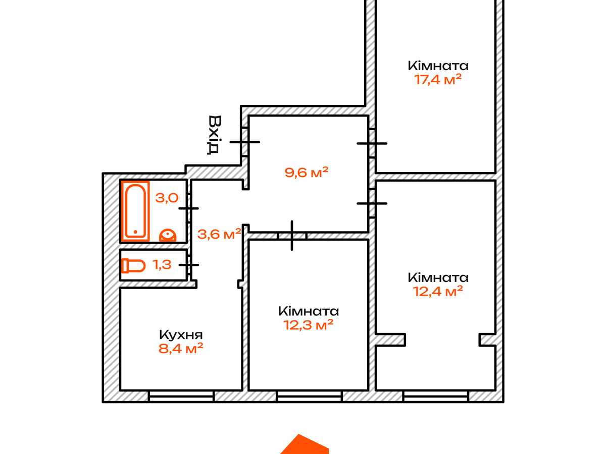 Квартира на вул. Радунська, 42/10 в Києві, ID 400162, фото №26