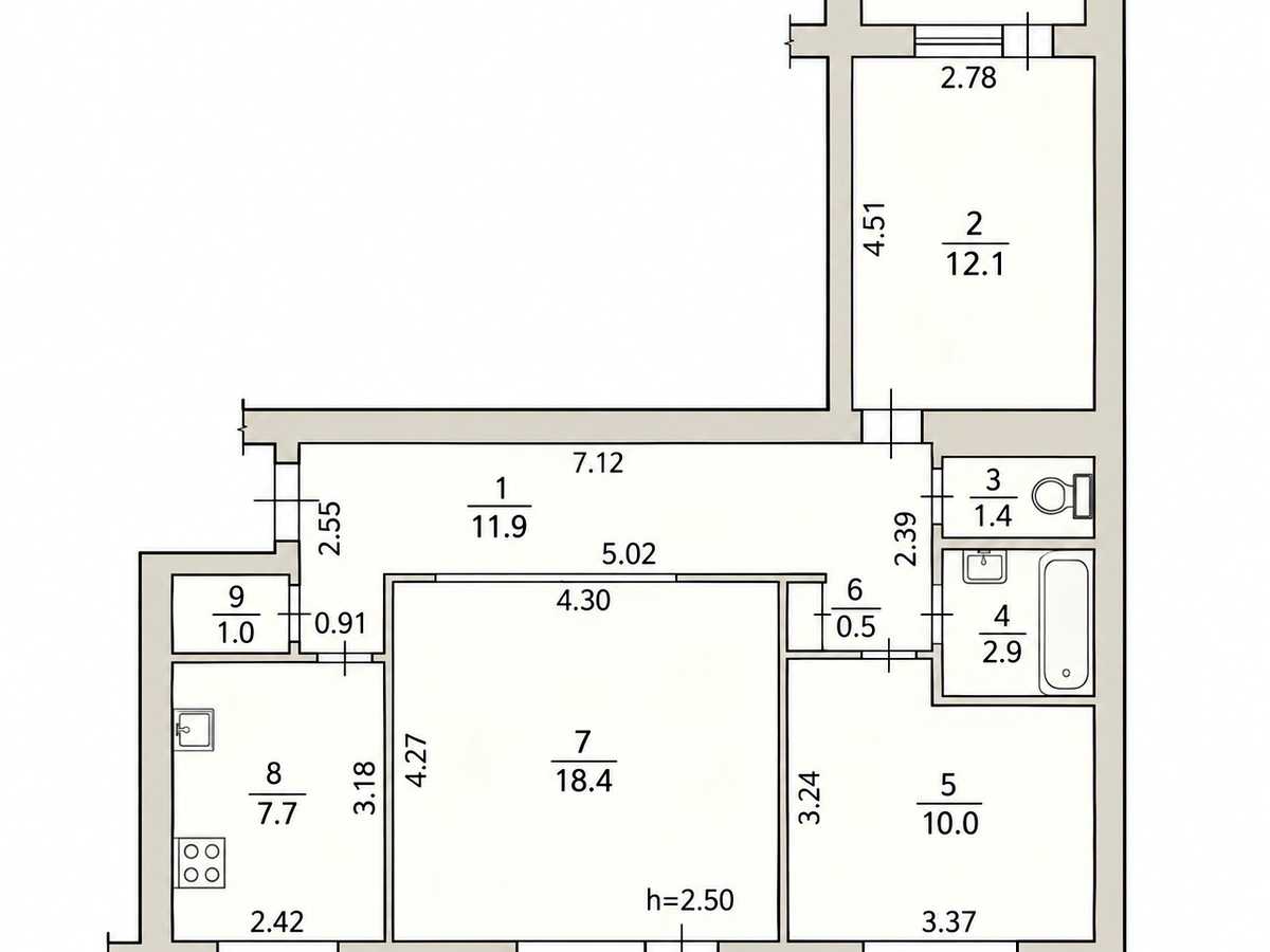 Квартира на вул. Богданівська, 4 в Києві, ID 402957, фото №24