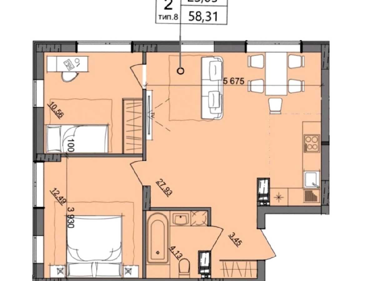 Квартира на вул. Академіка Сахарова, 50 в Одесі, ID 411215, фото №7