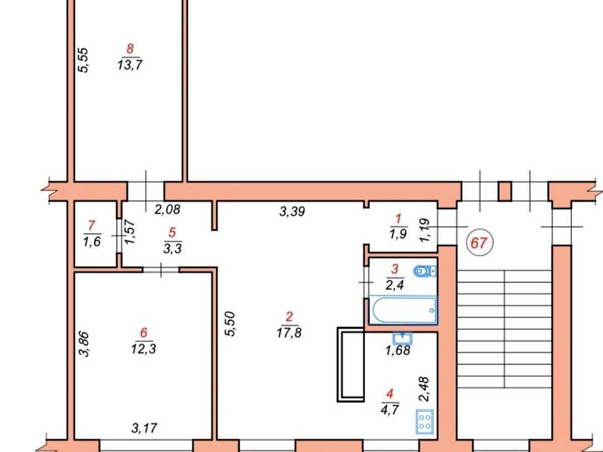 Квартира на вул. Молодіжна, 9/1 в Хмельницькому, ID 482509, фото №16